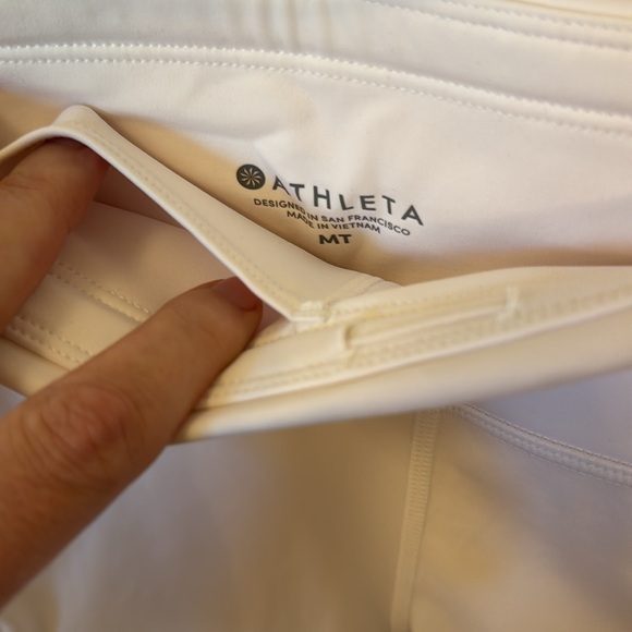 Athleta medium tall perforated white NWOT sleek zippers Leggings tights - Picture 4 of 9